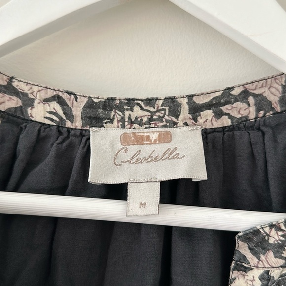 Cleobella Mylah Mini Dress Size Medium Ruffle Floral Organic Cotton Button Down - Picture 12 of 16